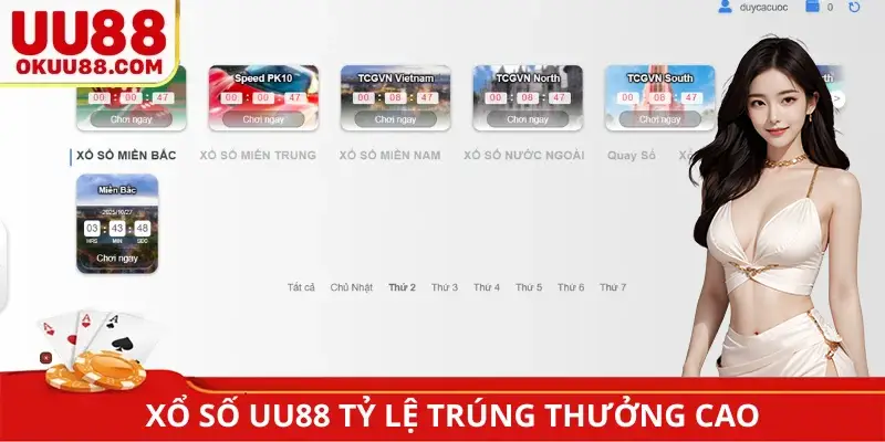 Xổ số UU88 tỷ lệ trúng thưởng cao