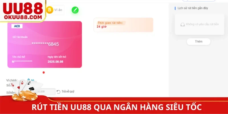 Rút tiền UU88 điều kiện đơn giản