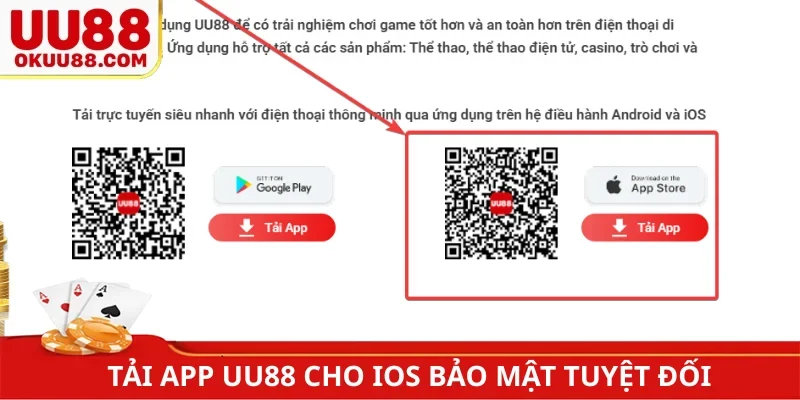 Tải app UU88 cho iOS bảo mật tuyệt đối